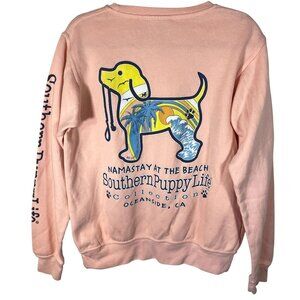 Pacific & Co Southern Puppy Life Namastay at the Beach Sweatshirt Women S Pink
